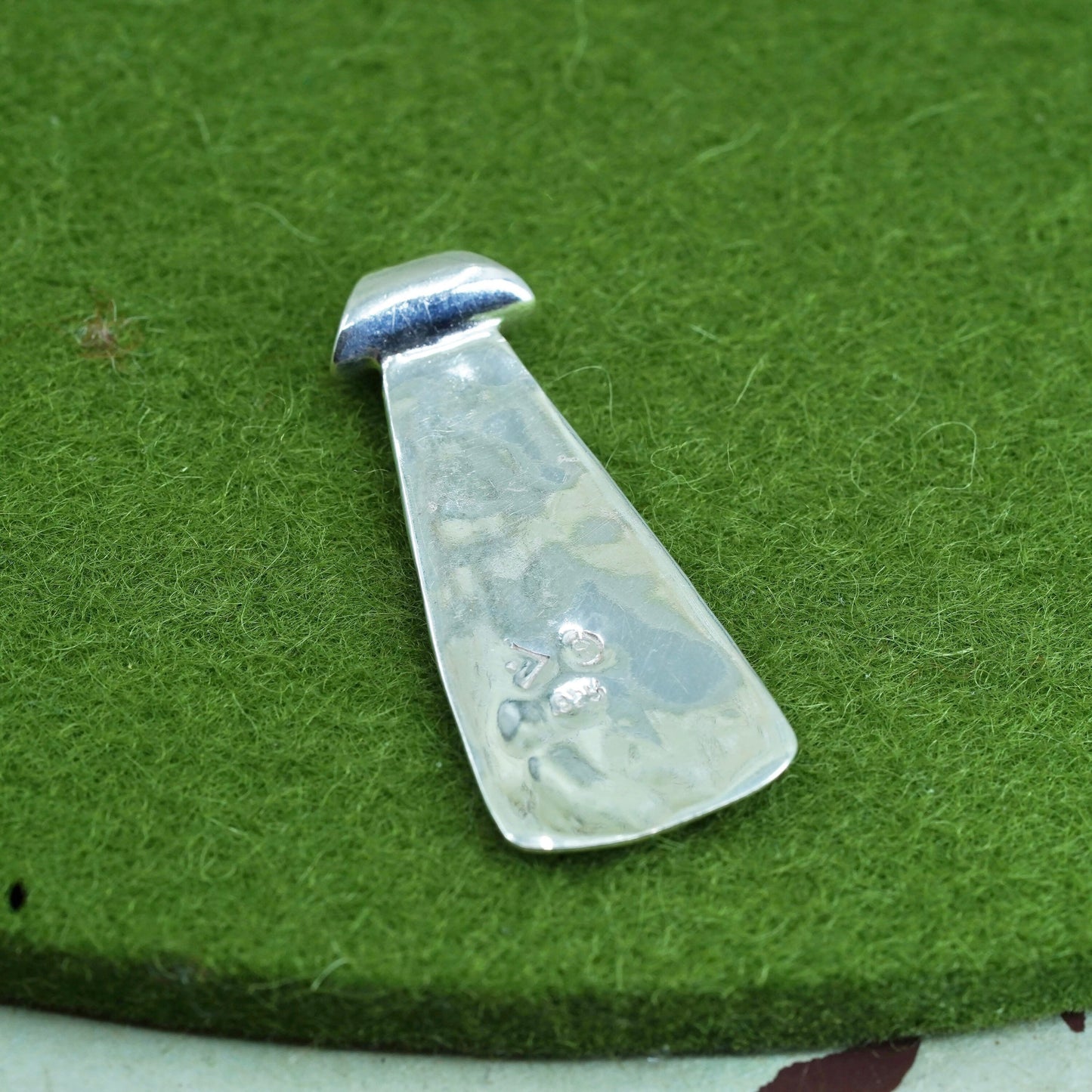 Retired Silpada handmade Sterling 925 Silver Hammered tag Pendant