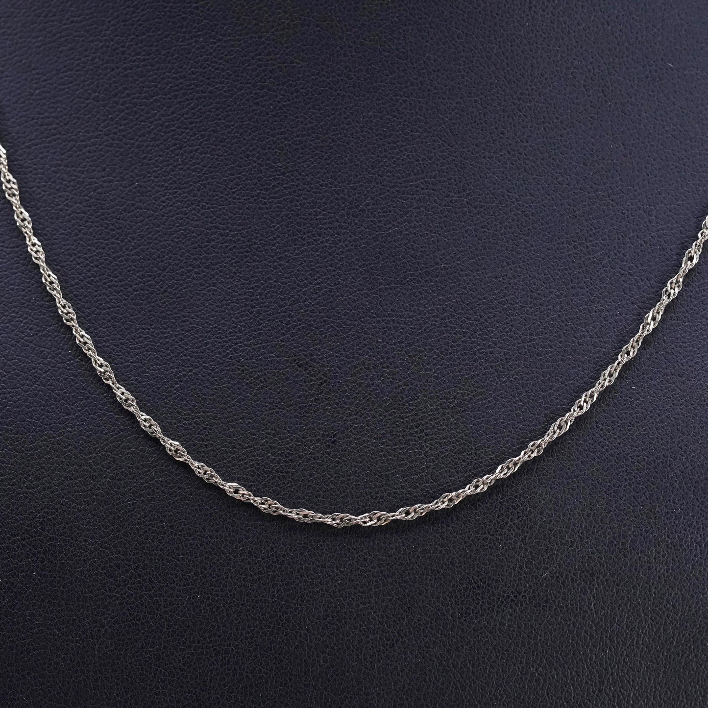 19", Sterling silver necklace, Vermeil gold over 925 silver twisted curb chain