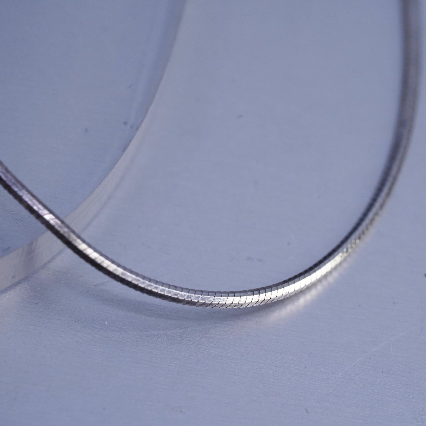 16” 1mm, vintage Sterling 925 silver square snake chain necklace