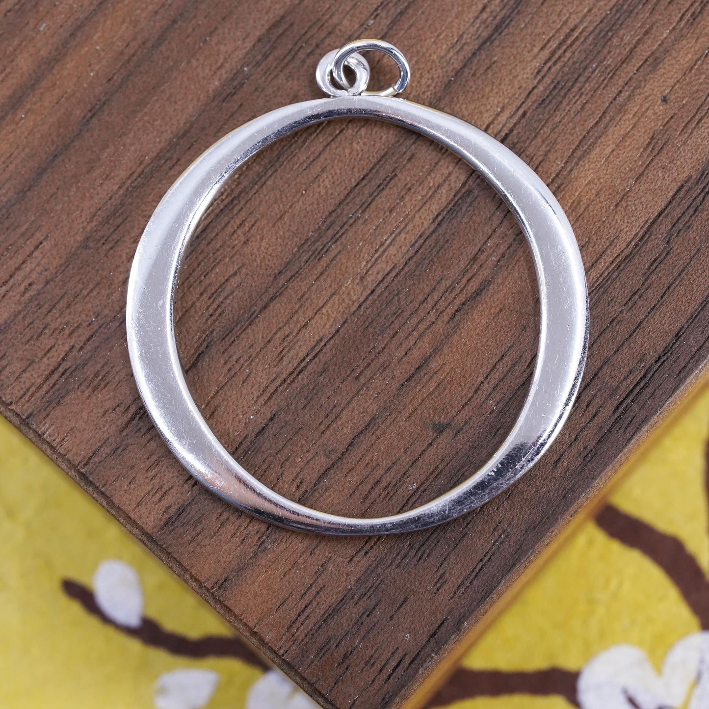 Vintage Italian Sterling silver handmade pendant, 925 initial letter O