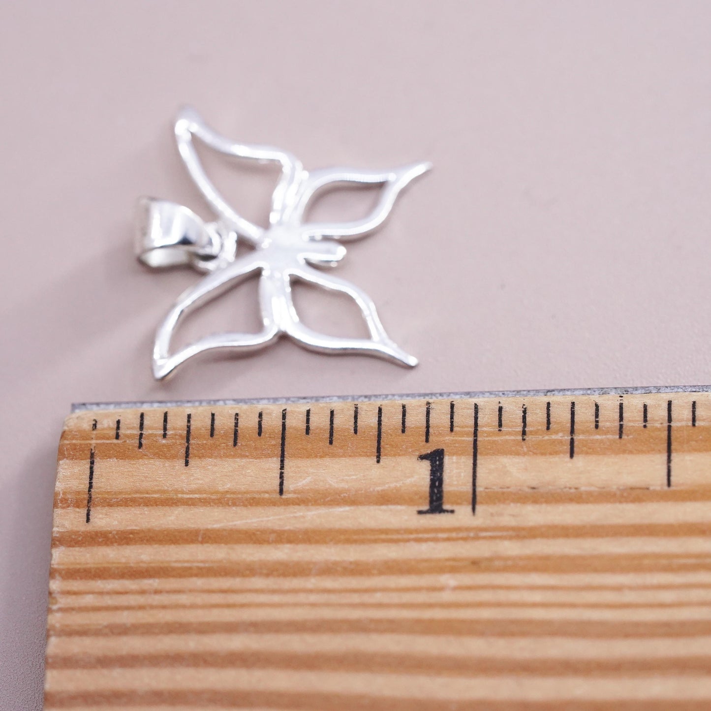 Sterling silver handmade pendant, solid 925 silver butterfly charm