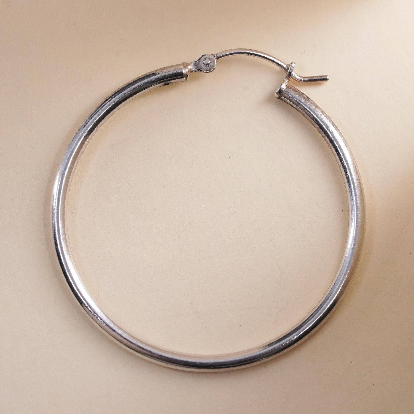 1.5", Vintage sterling 925 silver loop single earring, minimalist hoop