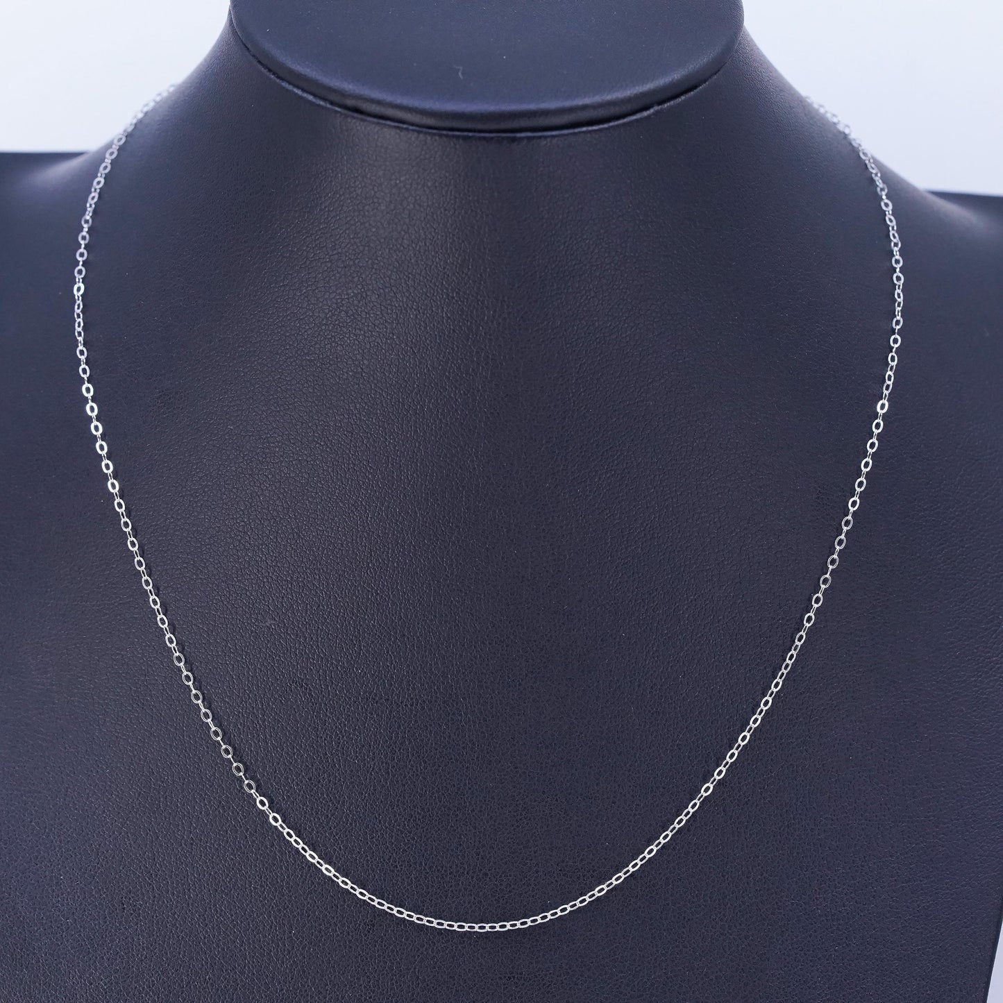 16” 1.6mm, vintage Italian Sterling 925 silver flatten circle chain necklace