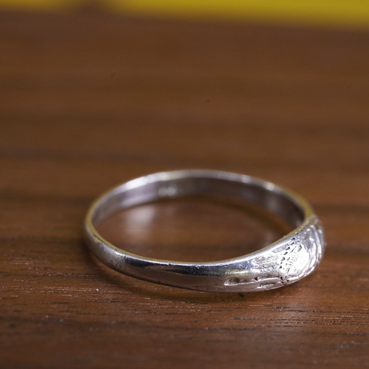 Size 5.5, Vintage Sterling silver stackable ring, 925 stackable textured band