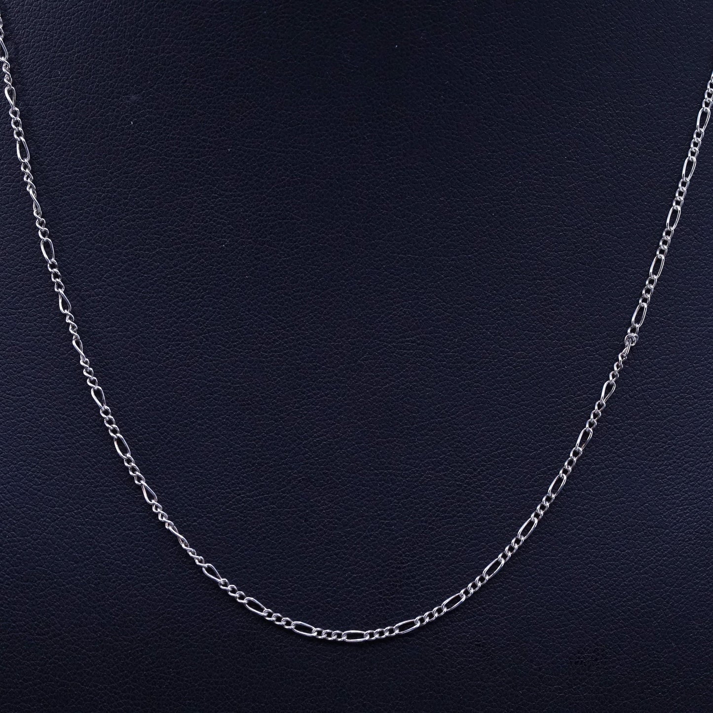 18”, 2mm, vintage Sterling silver handmade necklace, 925 Figaro chain