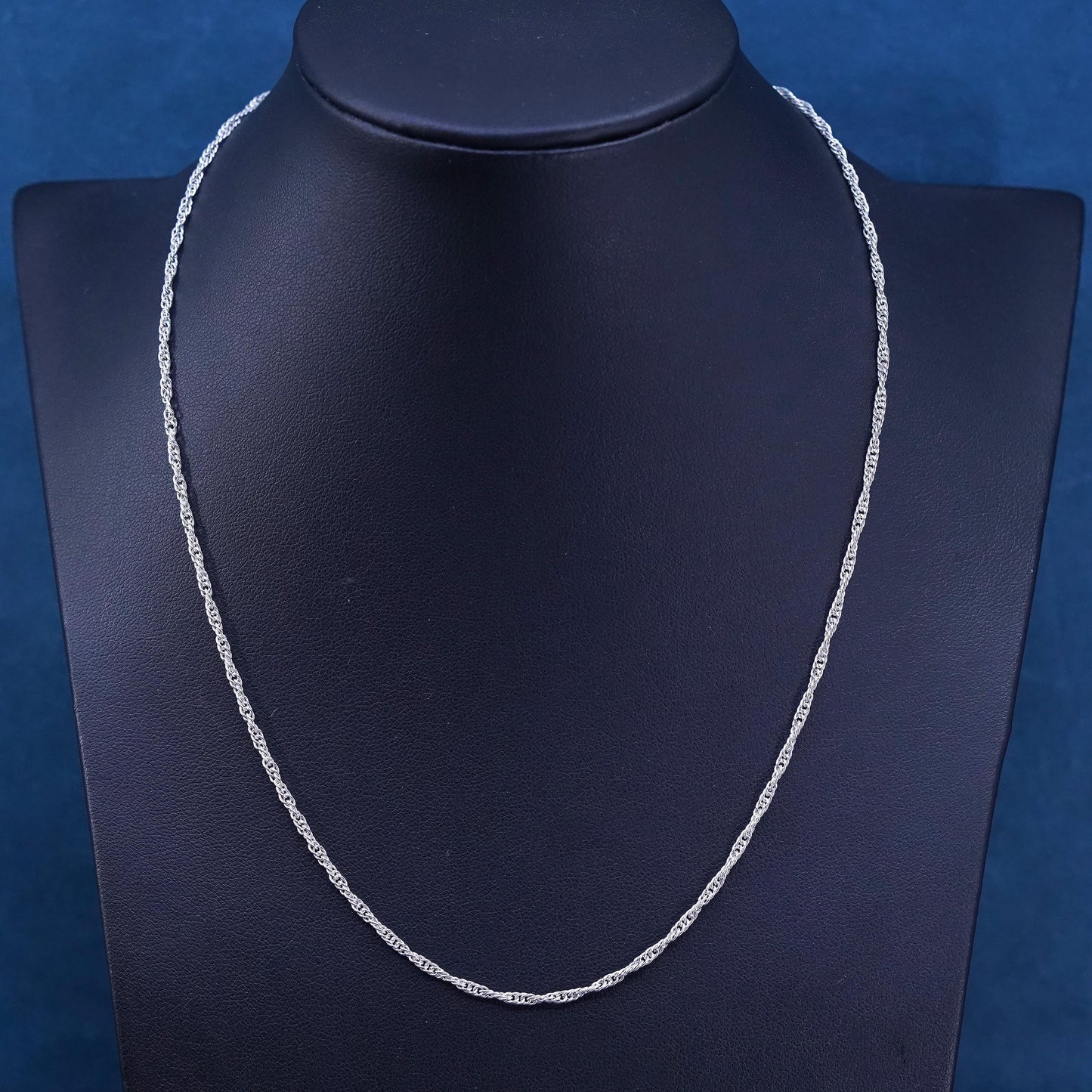 18" 3mm, vintage Sterling silver handmade necklace, 925 twisted curb chain