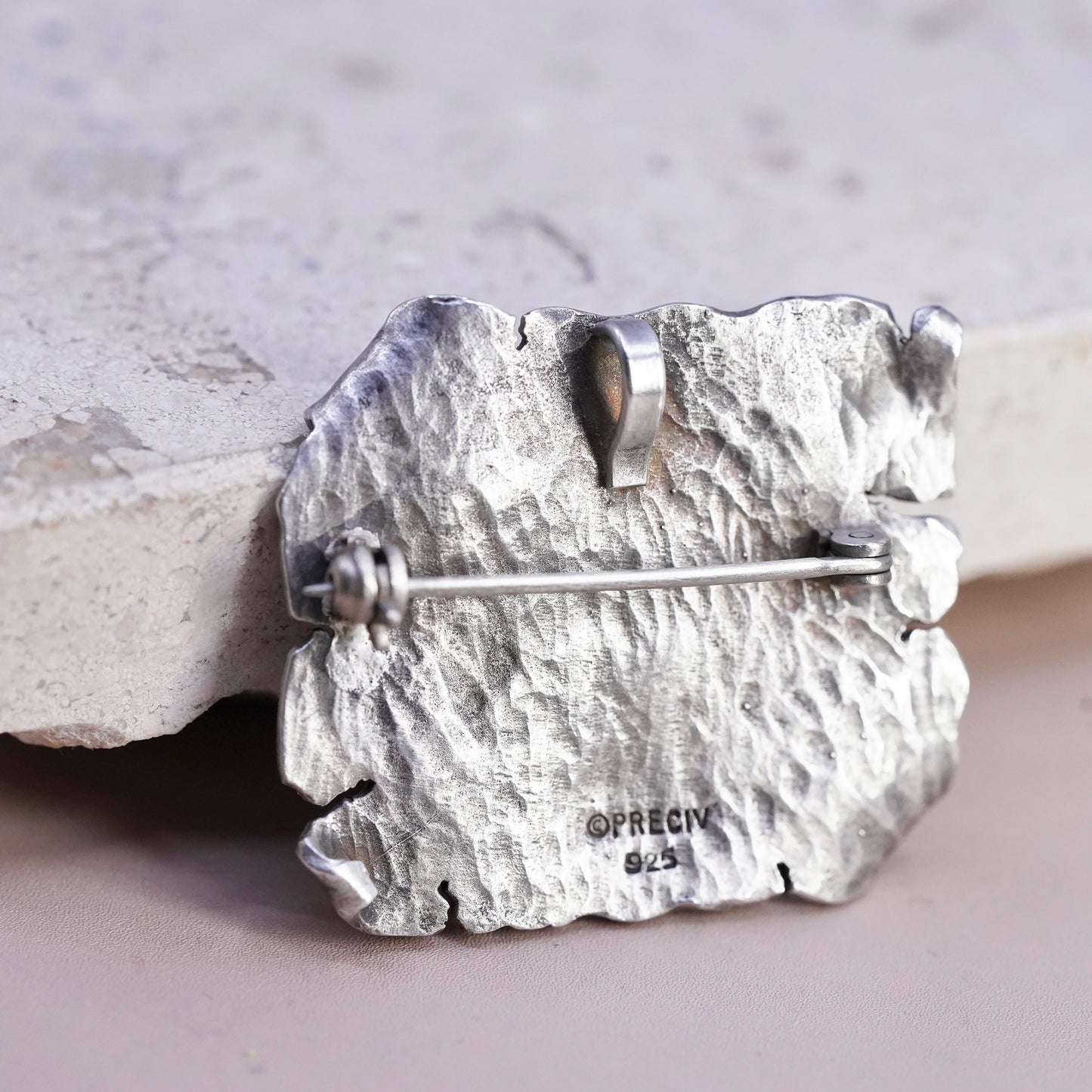 PRECIV Native American Kokopelli Sterling Silver brooch, Sun Petroglyph pendant