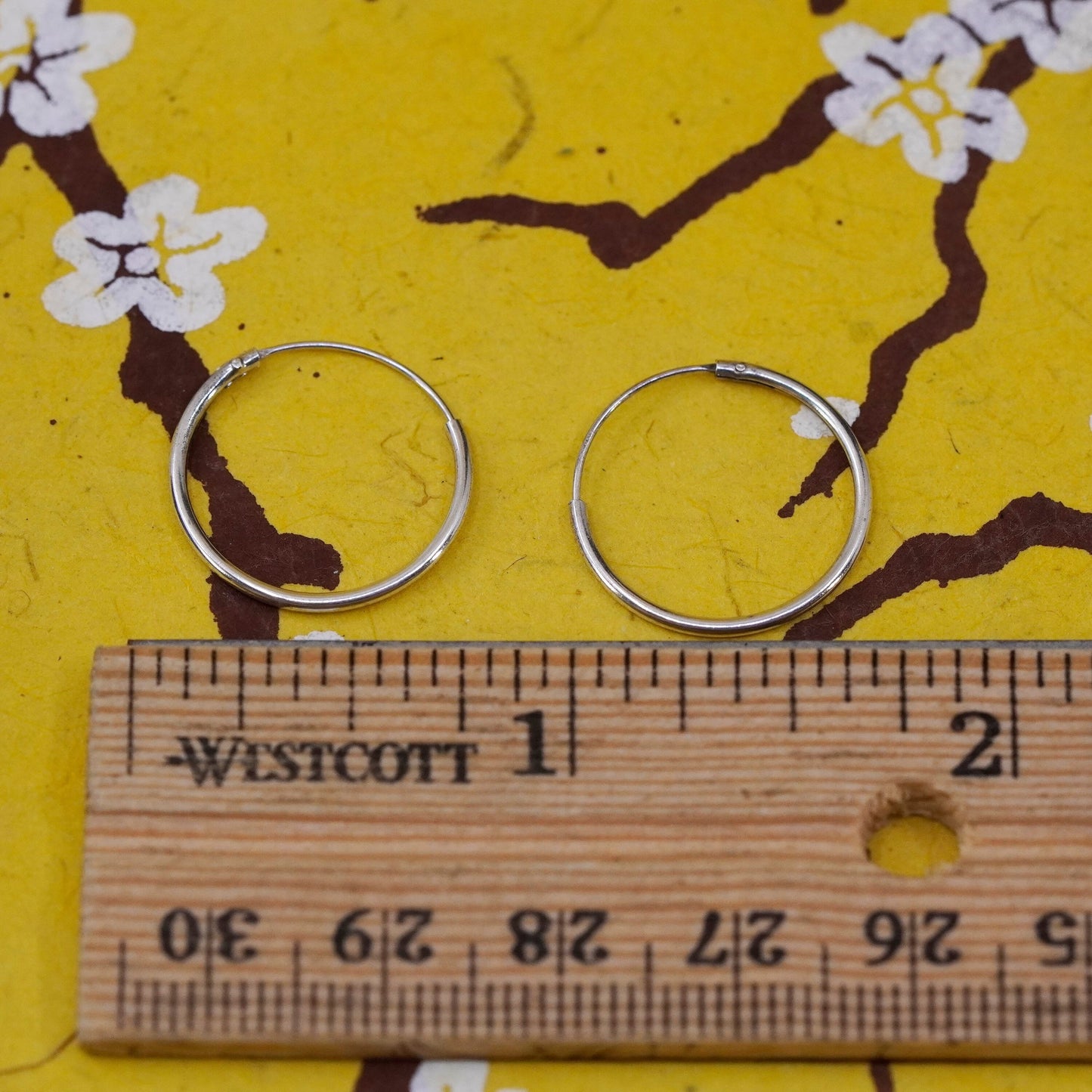 0.5”, vintage Sterling silver hoop earrings, 925 hoops