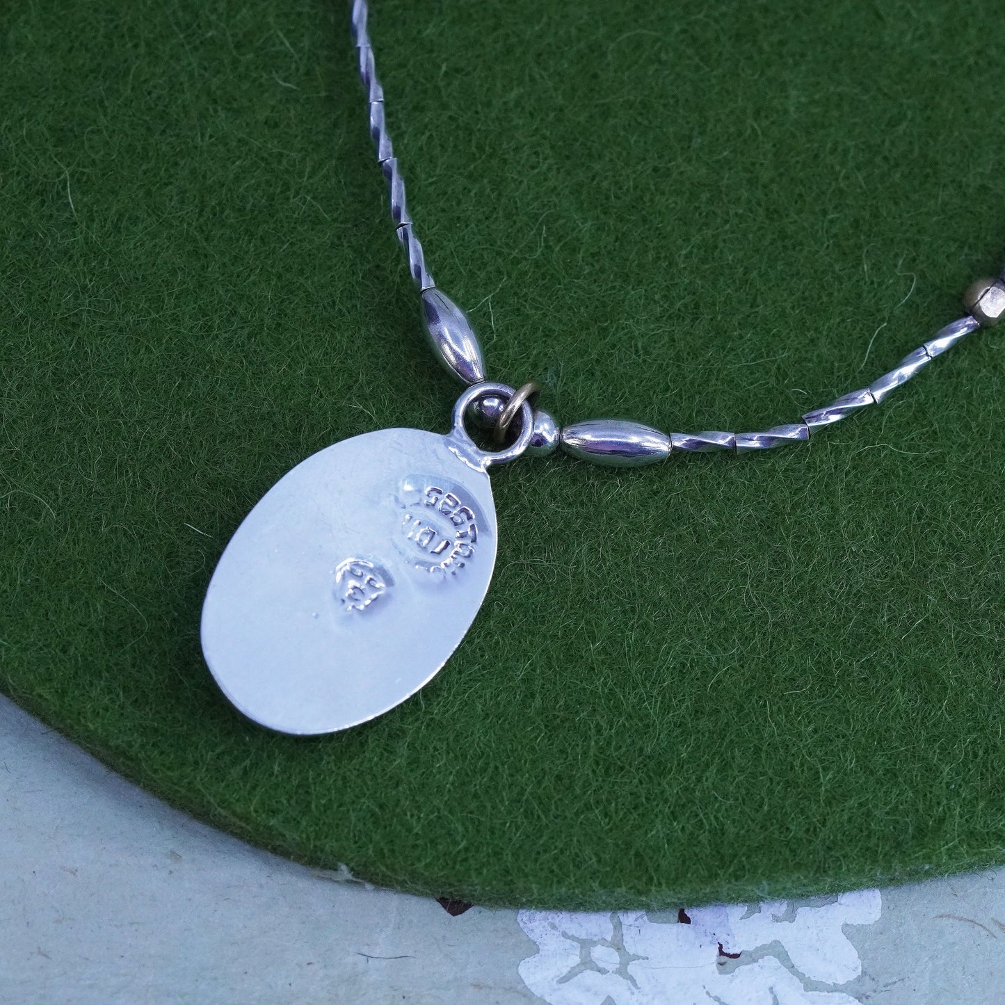 16", 1mm, sterling silver necklace, liquid silver chain with abalone pendant
