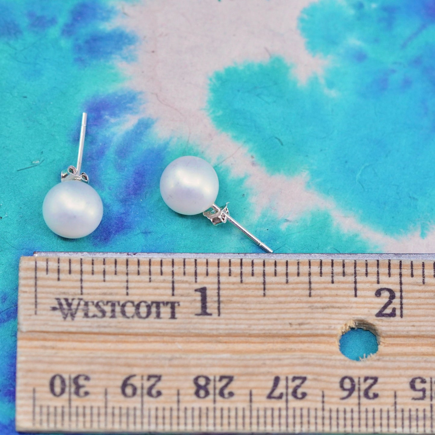 7mm, Sterling 925 silver with freshwater pearl studs earrings