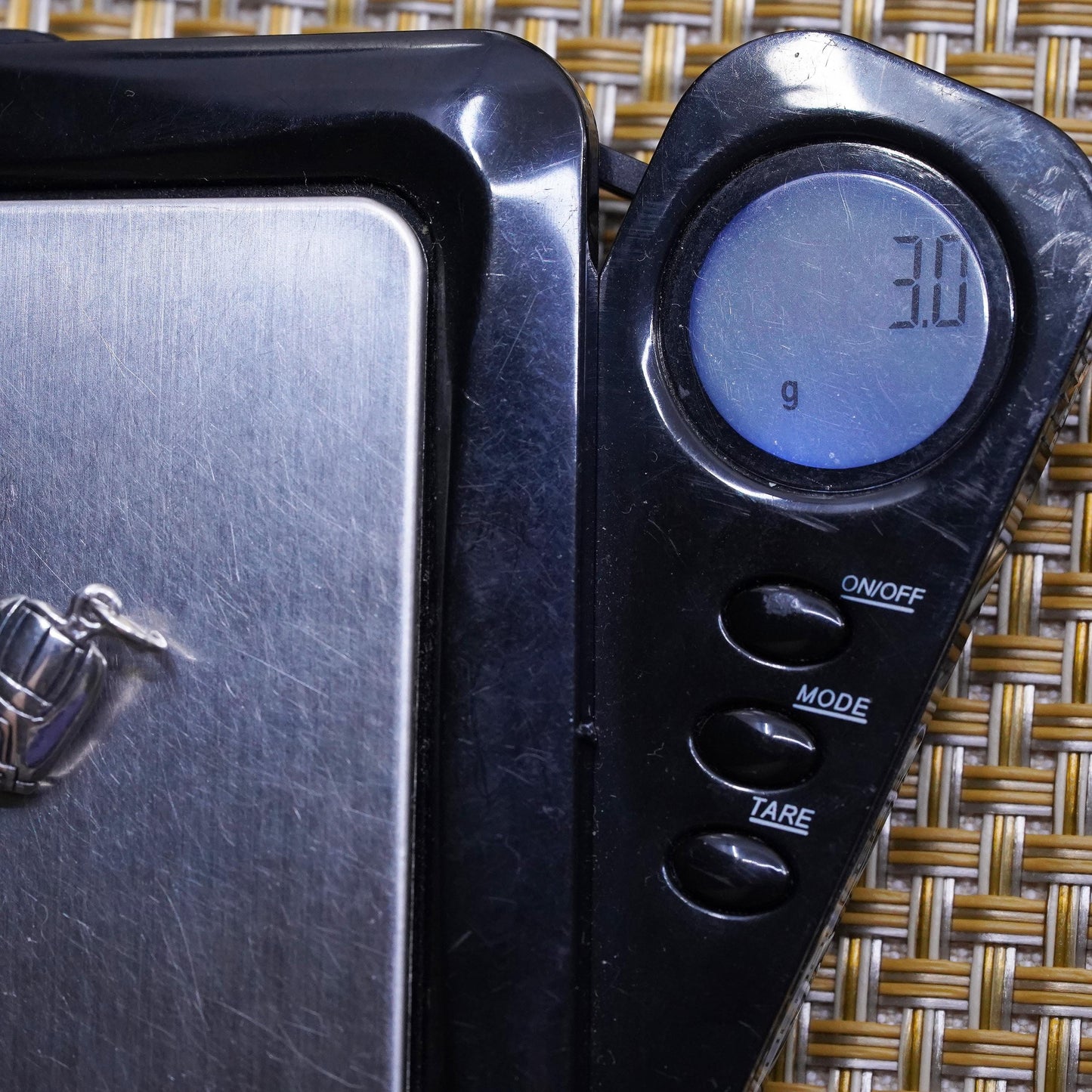 Vintage Sterling silver handmade ball charm, 925 baseball glove pendant