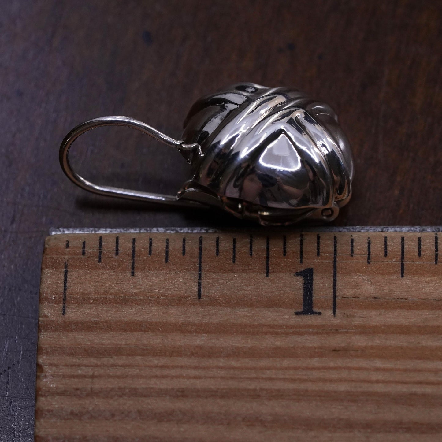 vintage modernist sterling silver 925 handmade single circle earring lever back