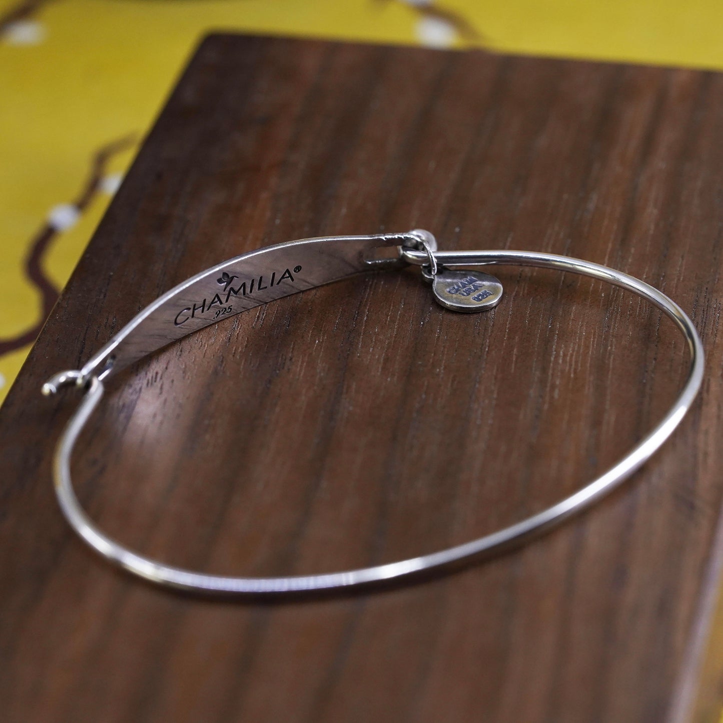 6.25", vintage CHAMILIA CHAM sterling silver bracelet, 925 hinged bangle arrow