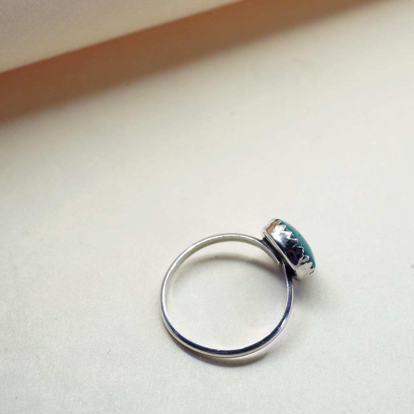 Size 5, Native American sterling silver ring, handmade 925 ring turquoise