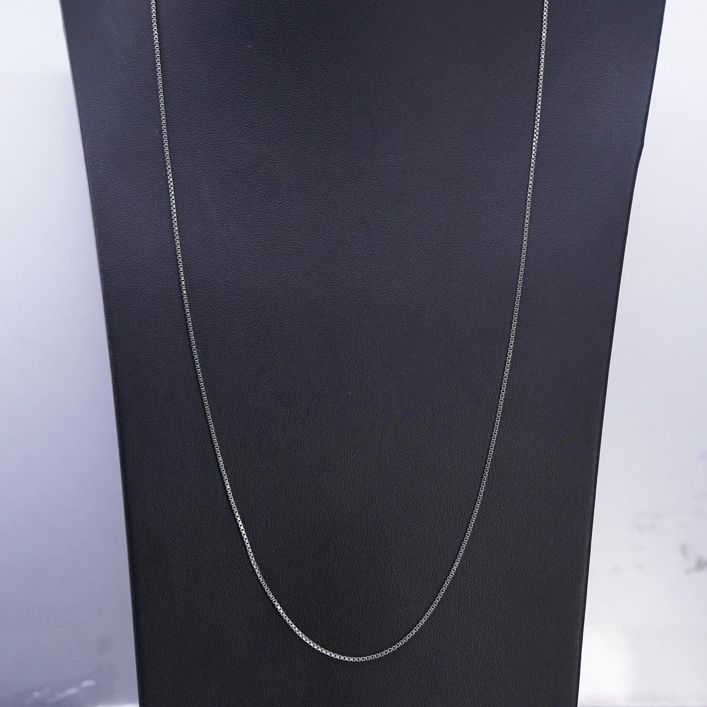 25" 1mm, Vintage sterling silver box chain, 925 silver necklace
