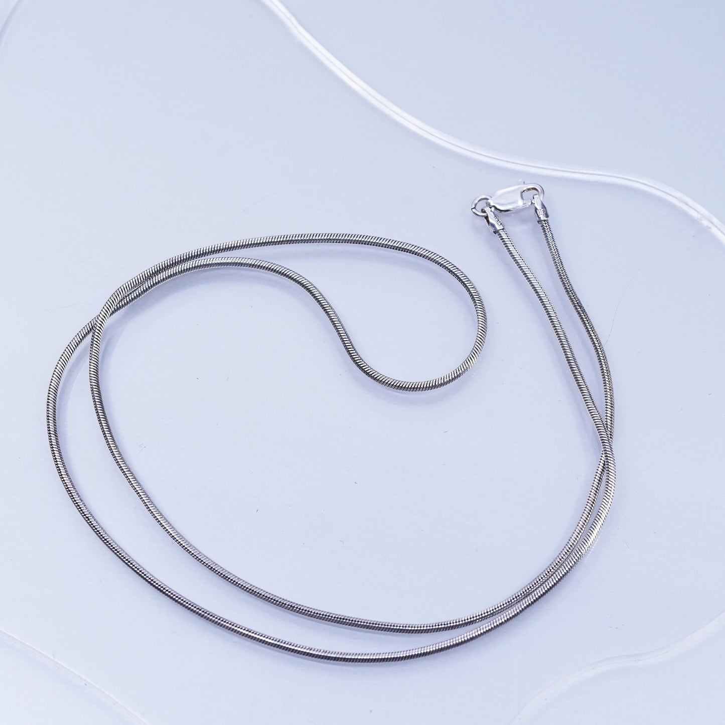 22” 1.6mm, vintage Italian Sterling 925 silver snake chain necklace