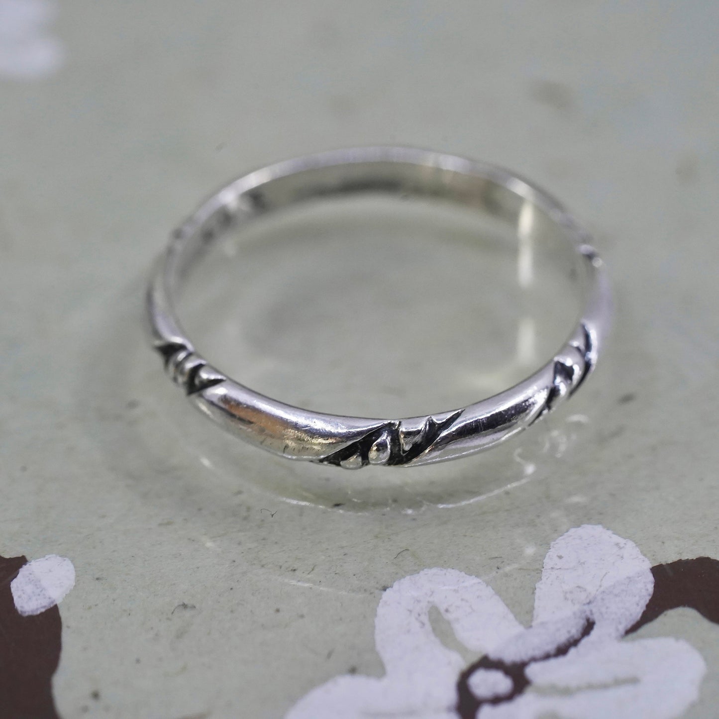 Size 12.25, vintage sterling silver handmade ring, 925 thin stackable band
