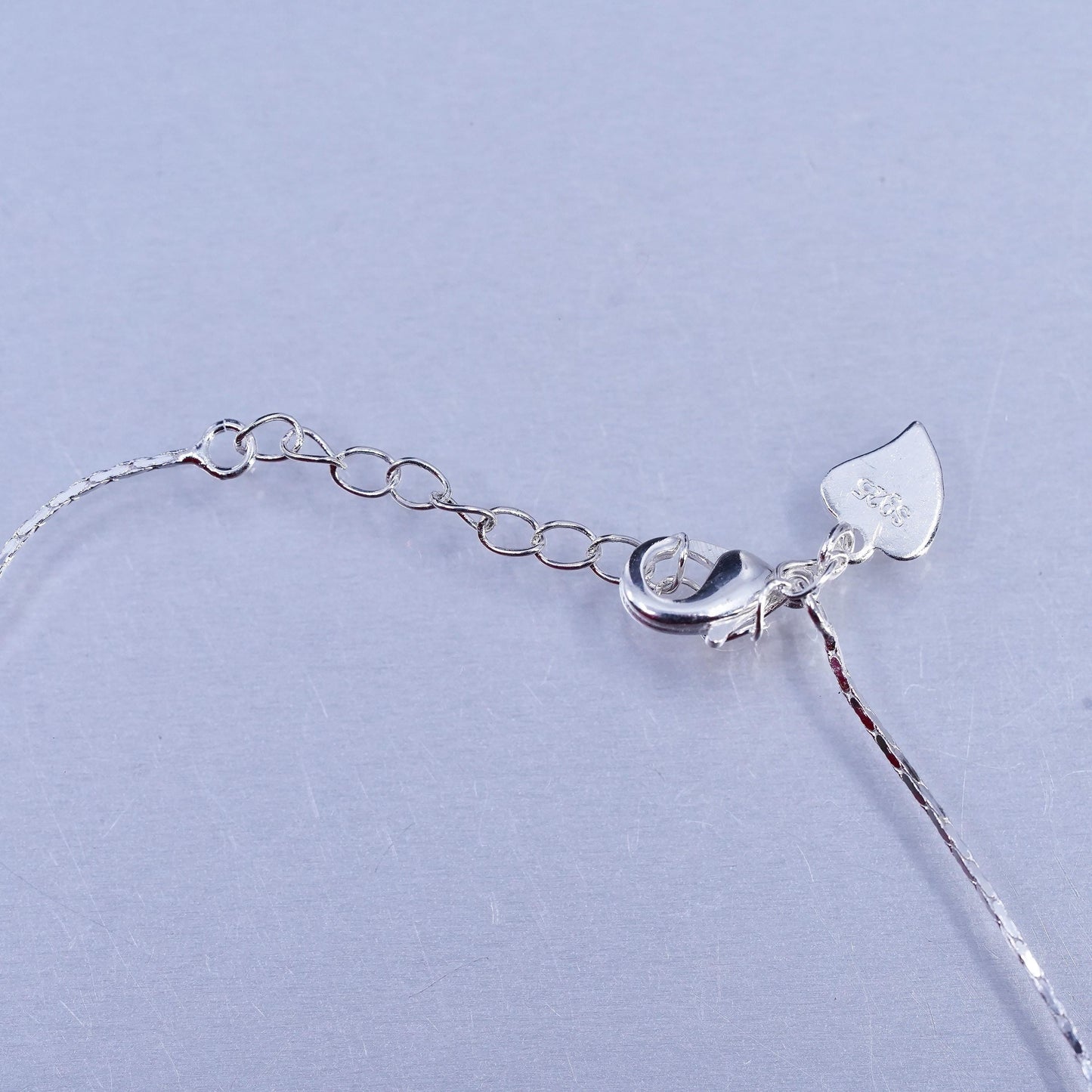 16+1", vintage Sterling 925 silver handmade snake chain necklace pearl beads