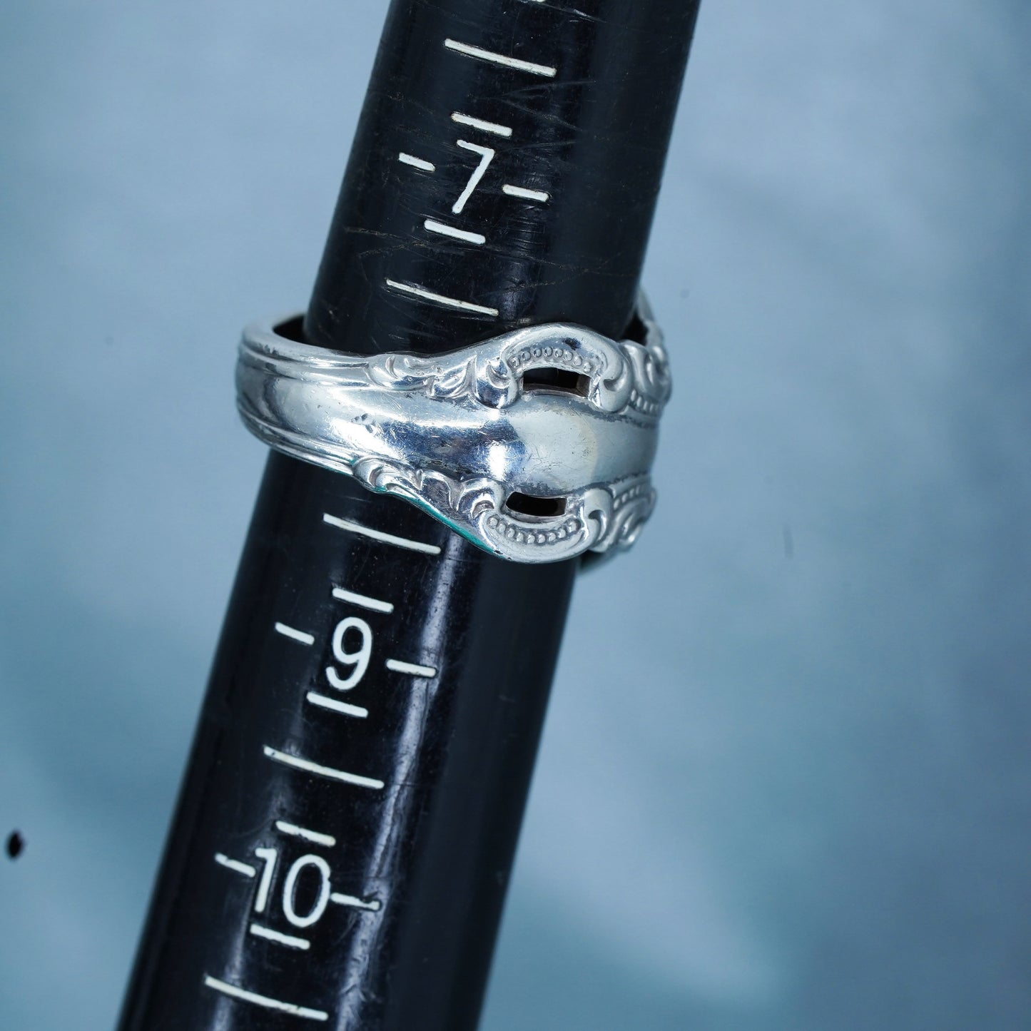 Size 7.75, Native American navajo Sterling 925 silver spoon ring turquoise