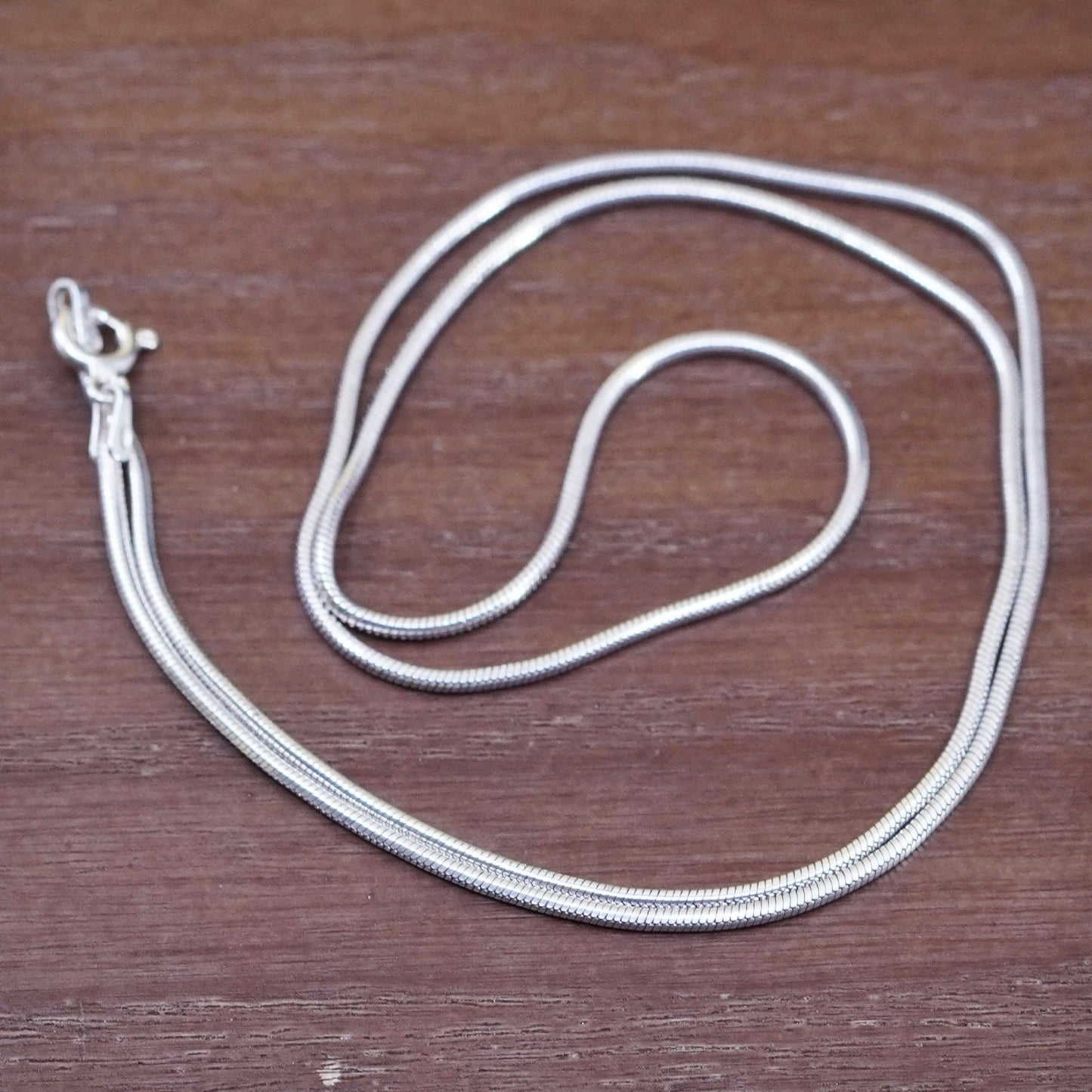 20”, 2mm, vintage Italy Sterling silver snake chain, Italy 925 necklace