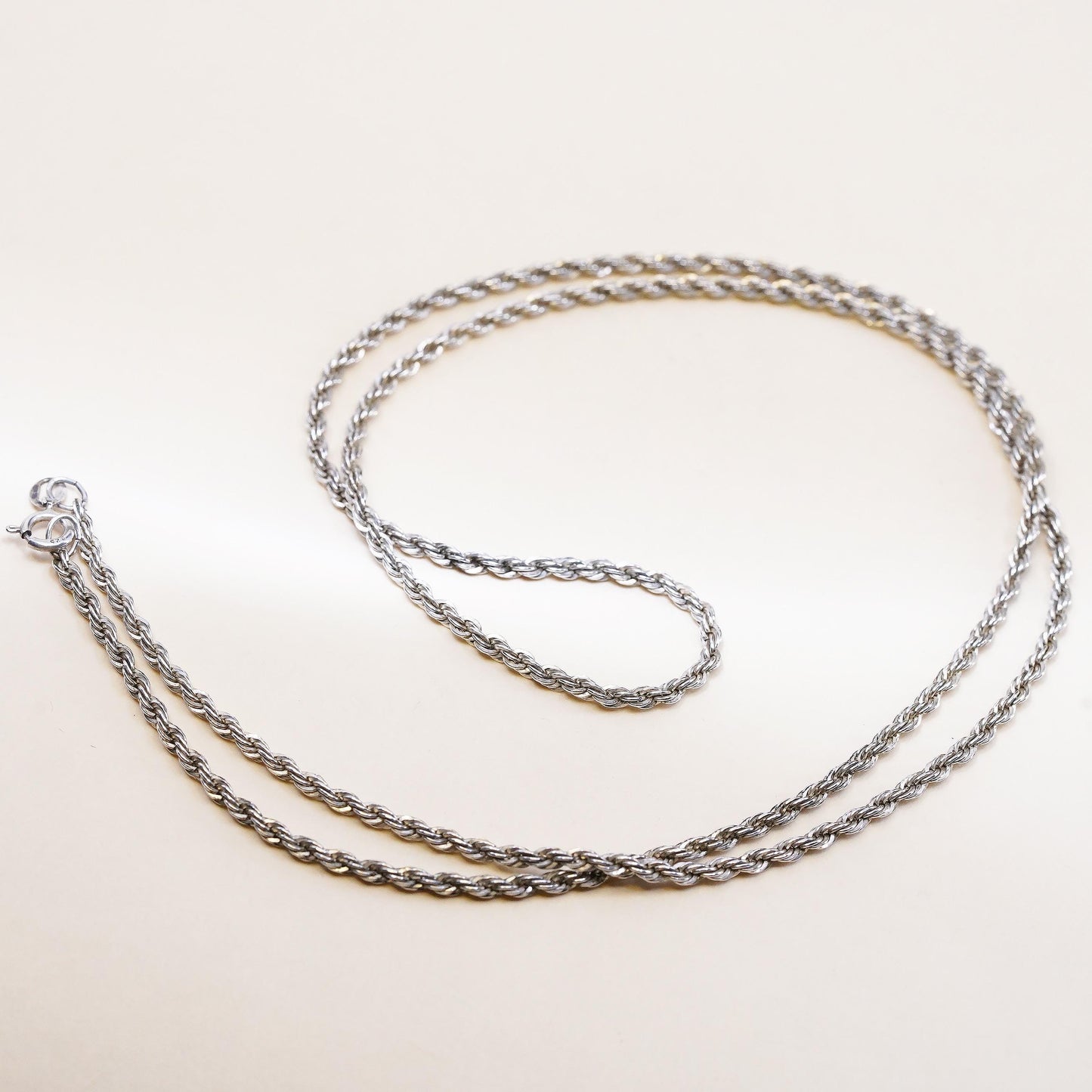 24",, VTG Danecraft USA Sterling silver necklace, 925 Diamond cut rope chain