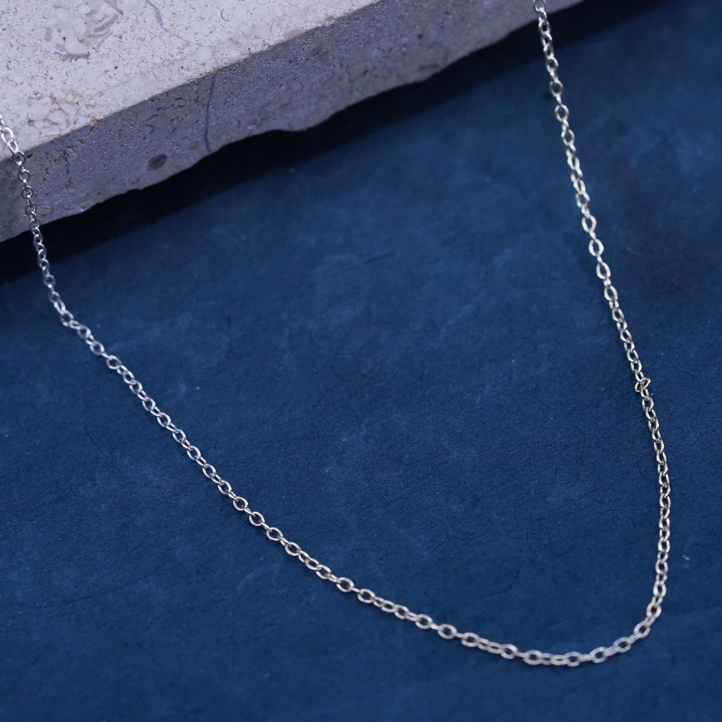 18”, 1mm, vintage Sterling silver handmade necklace, 925 circle chain