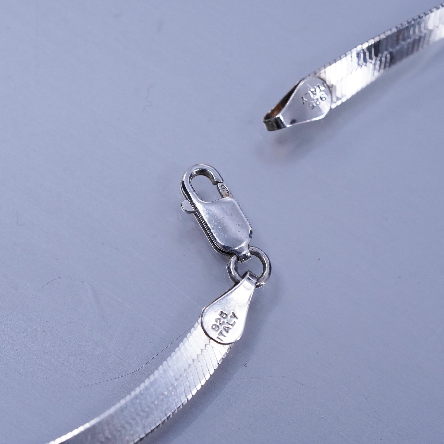 16” 5mm, vintage Italian Sterling 925 silver herringbone chain necklace