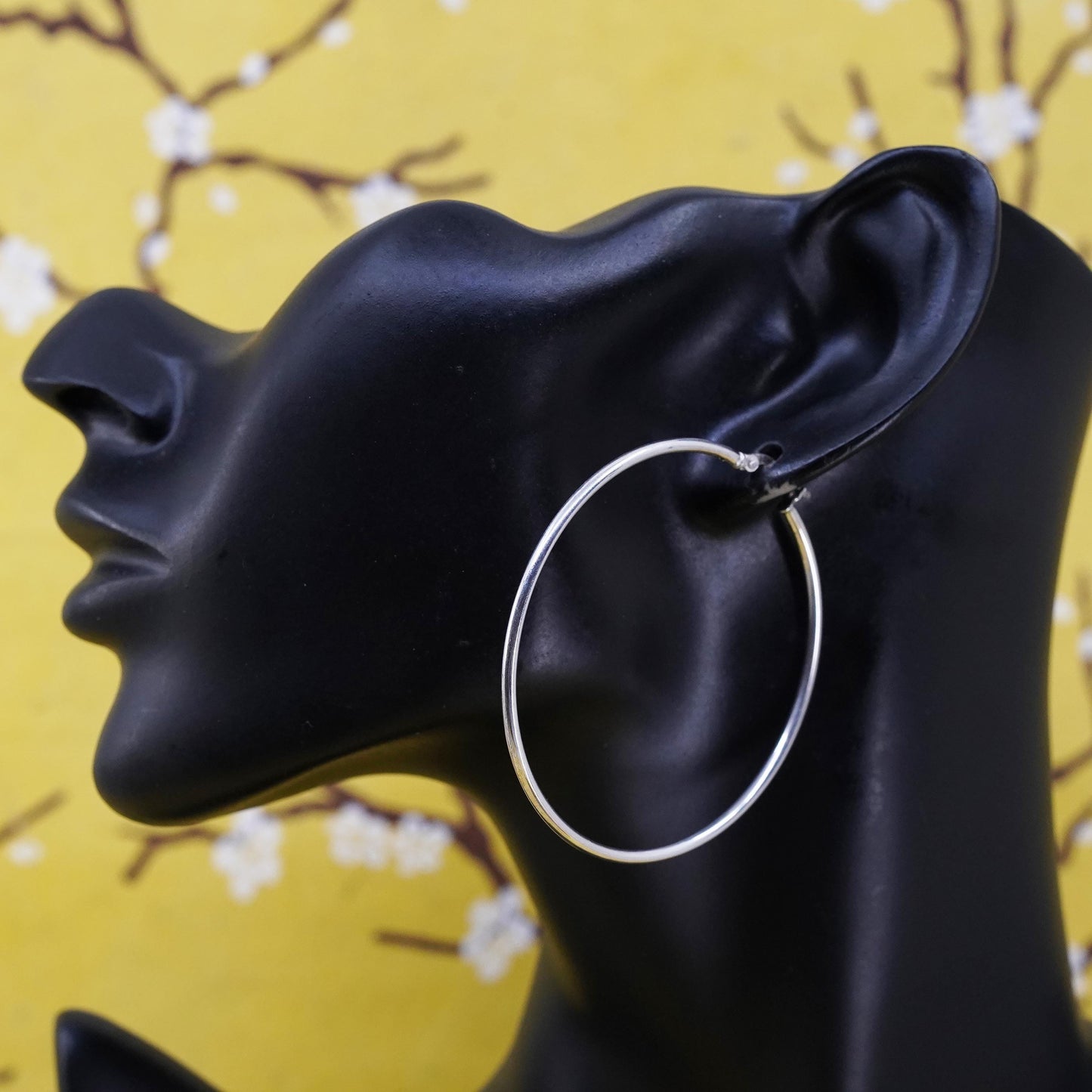 2", vintage Sterling silver handmade earrings, 925 hoops