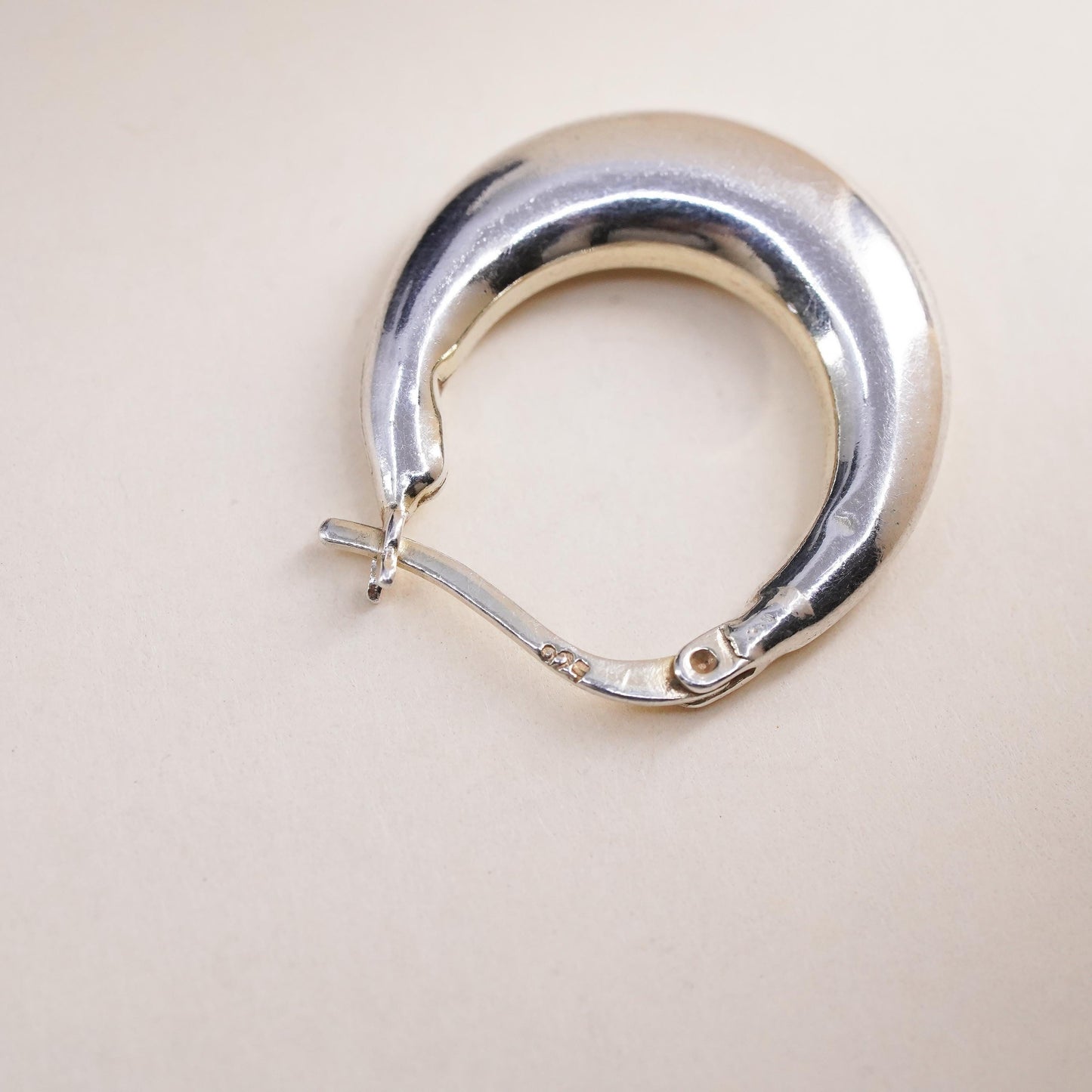 0.75", Vintage sterling silver loop single earring, fashion primitive hoop