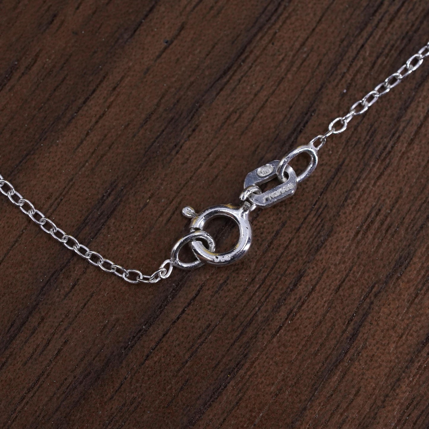 18" Sterling silver handmade necklace, 925 circle chain amethyst flower pendant