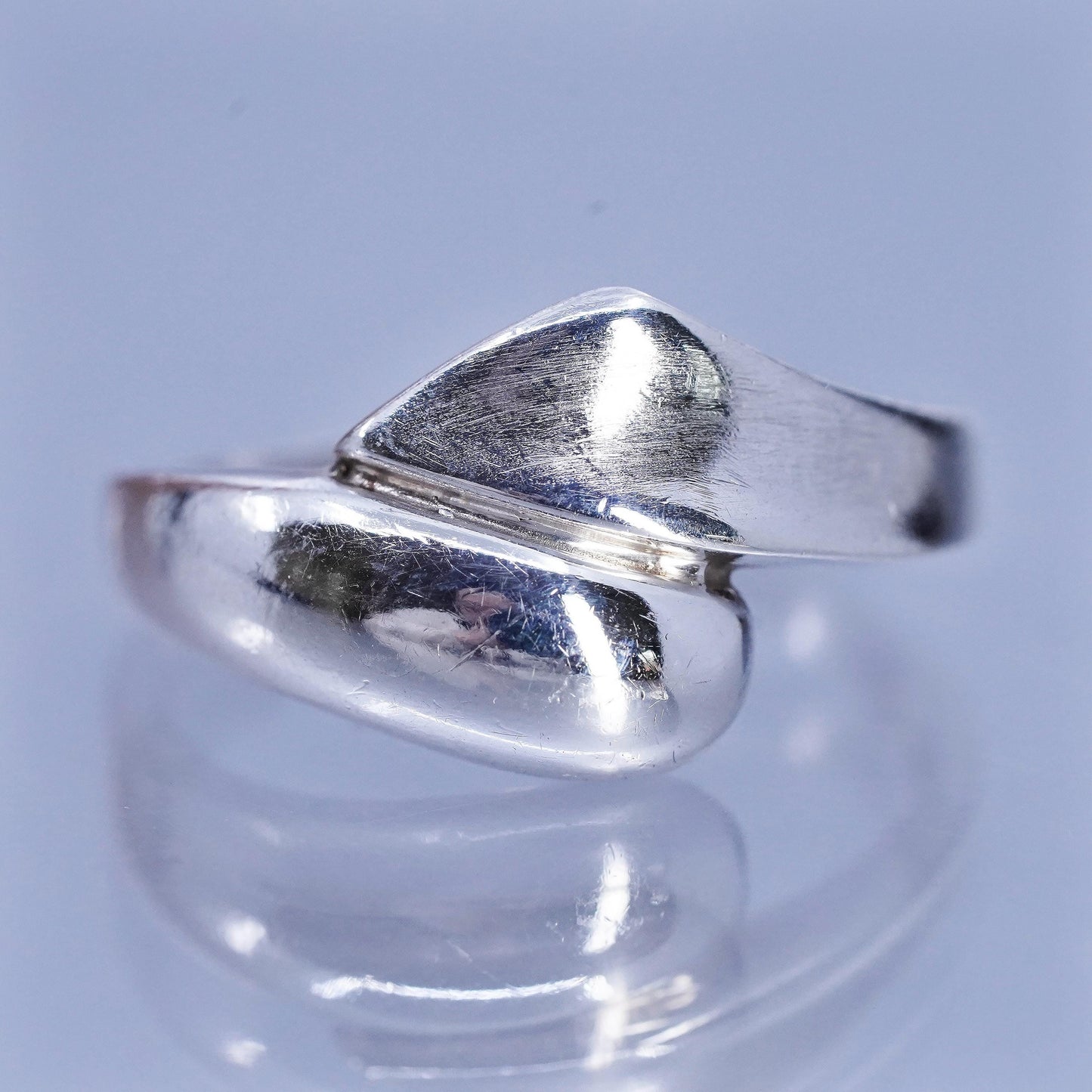 Size 8, vintage Sterling 925 silver handmade ring, wrap band
