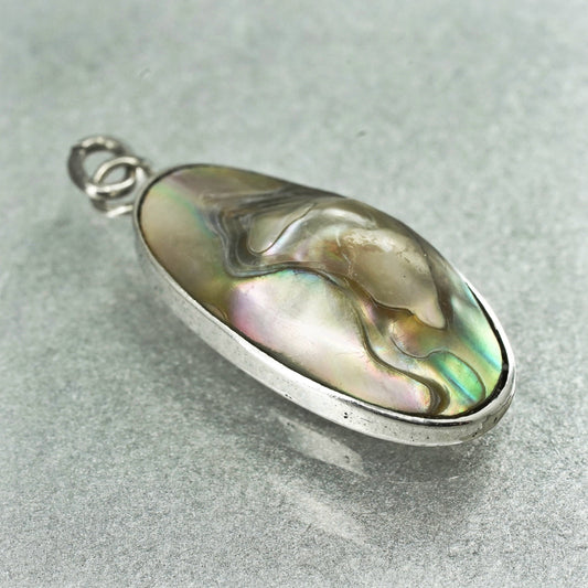 Vintage sterling 925 silver handmade charm pendant with blister pearl