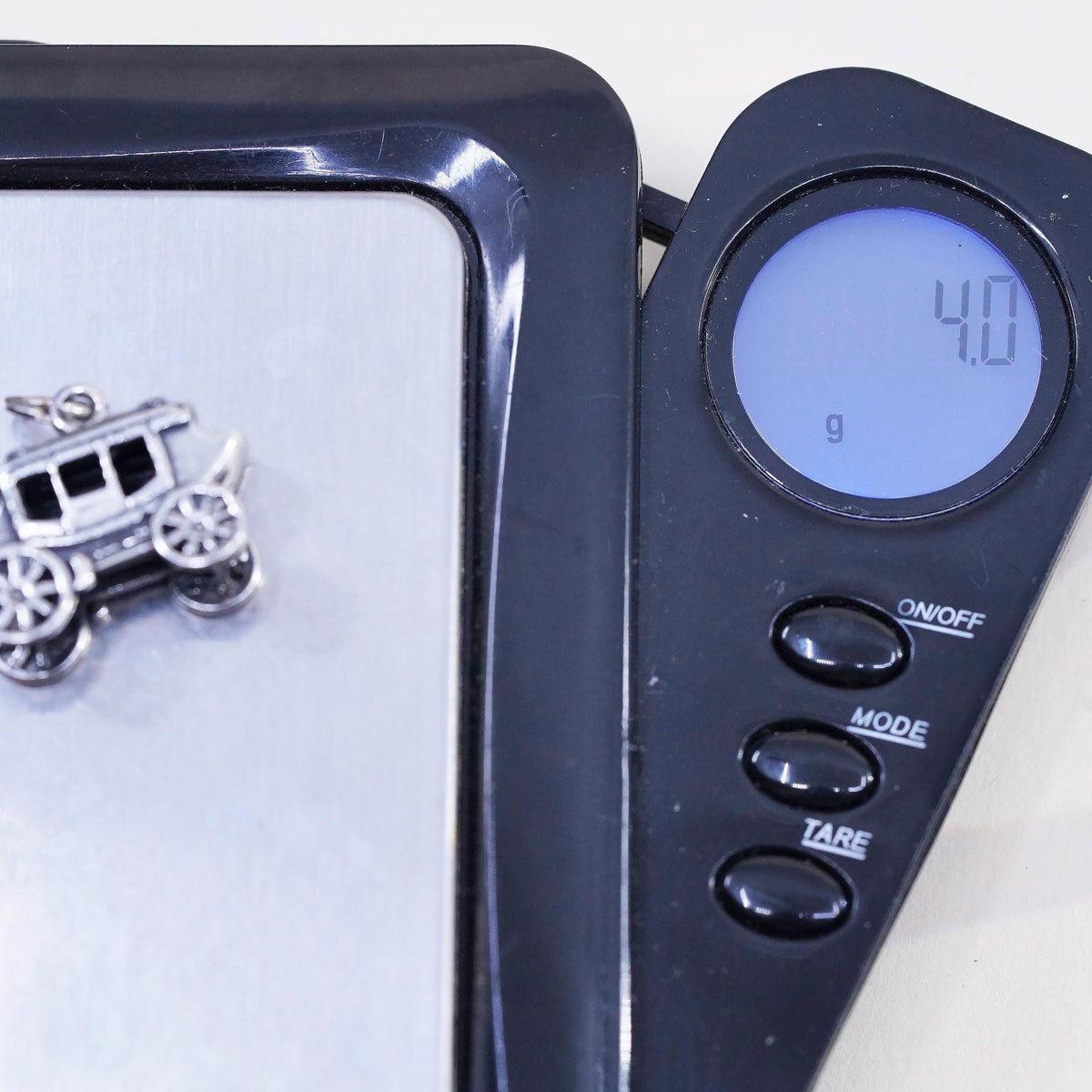 Sterling Silver Stagecoach Charm Pendant, 925 Horse Carriage, Western Wagon