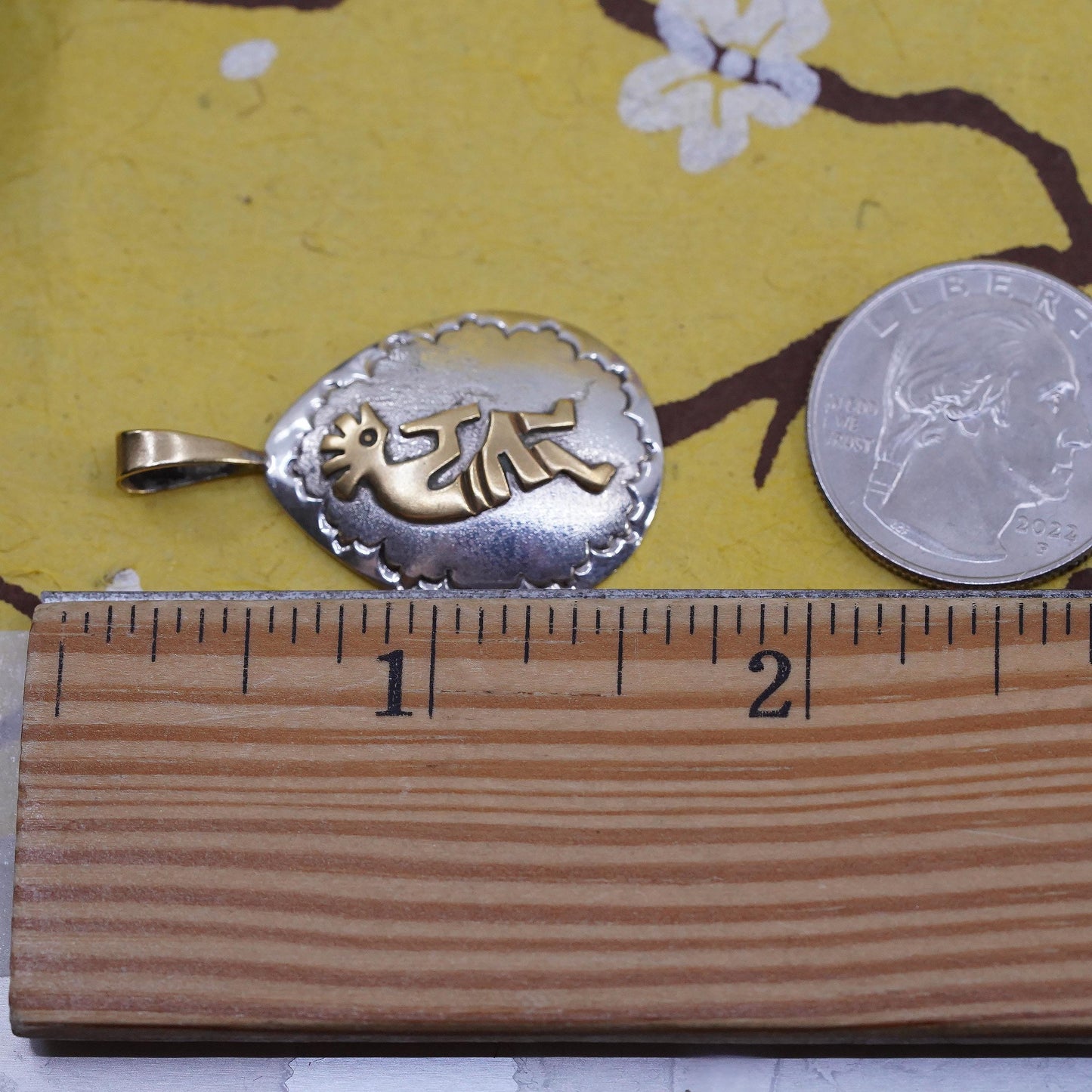 Vintage Kokopelli Sterling silver 925 handmade pendant, Native American jewelry