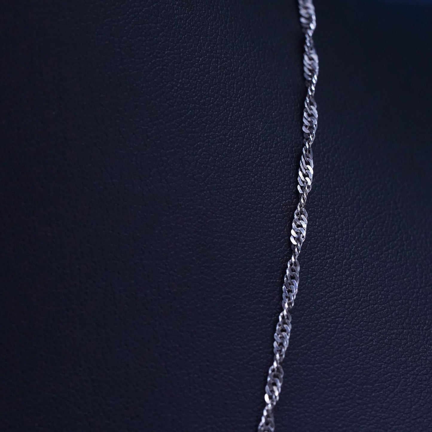 24" 2mm, Sterling silver handmade necklace, 925 twisted curb link chain