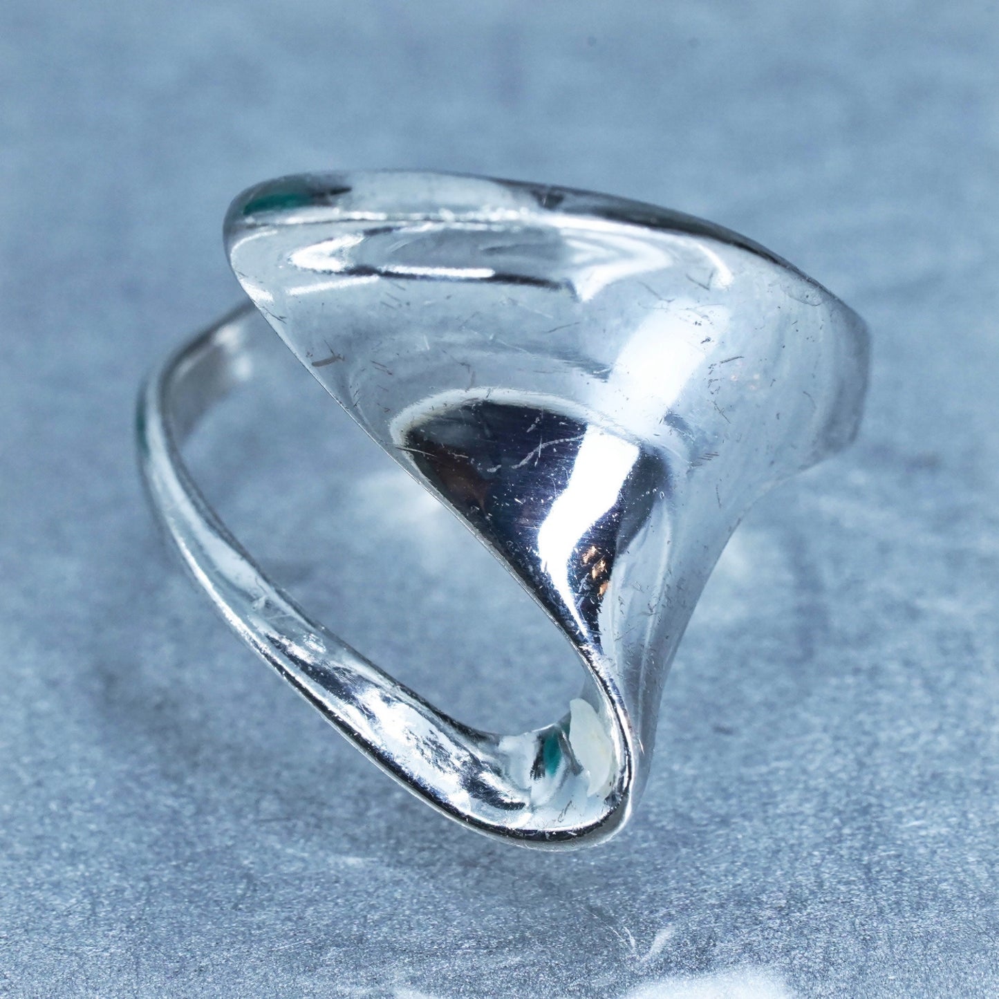 Size 9, vintage modern Sterling 925 silver handmade ring, wavy band