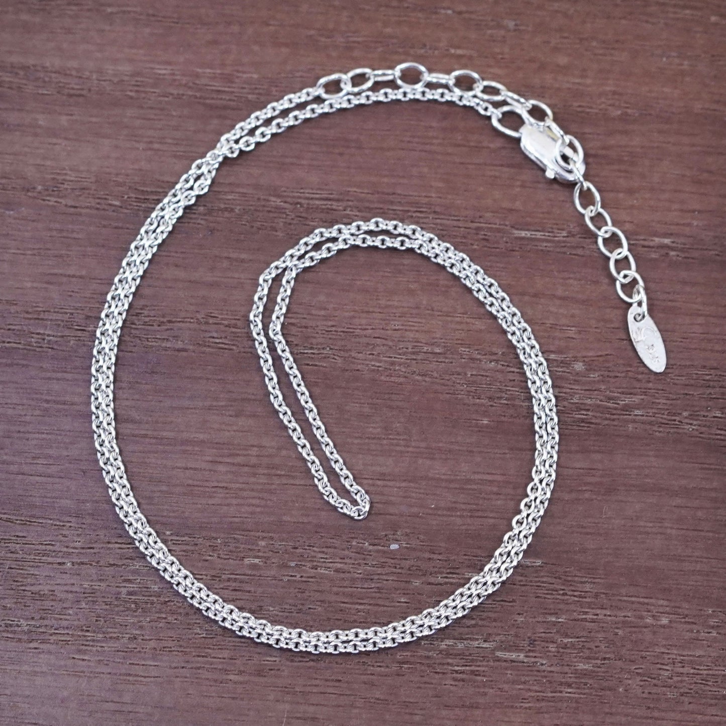 16+2”, 1mm, vintage Sterling silver necklace, 925 circle chain