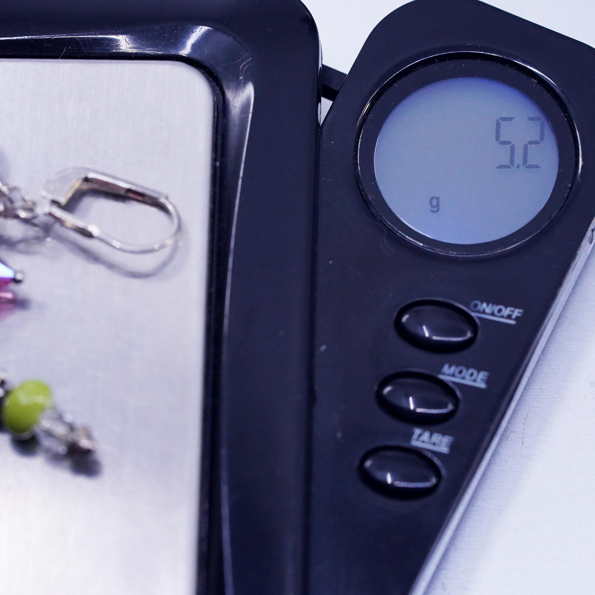 Vinatge sterling silver earrings, 925 lever back hooks with pink green beads