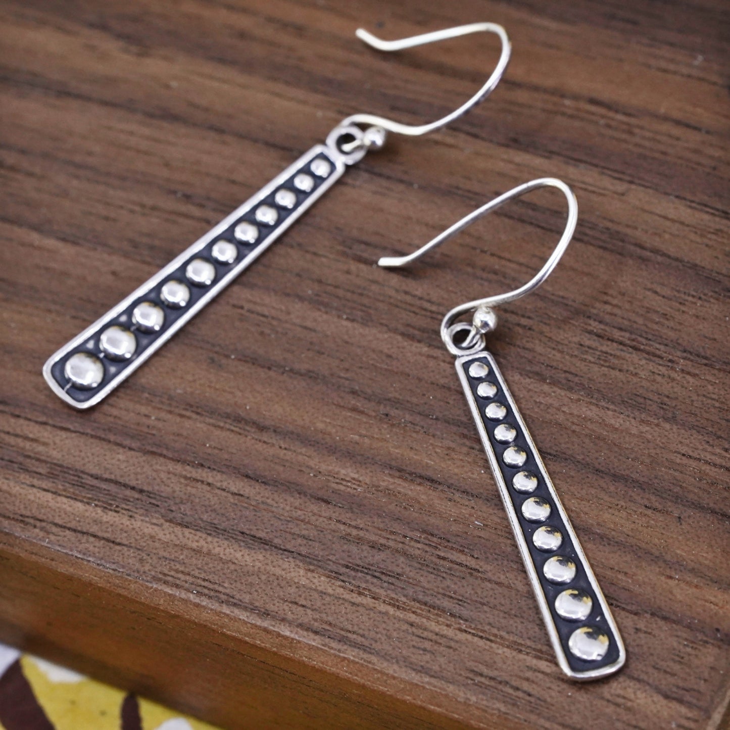 Vintage Sterling silver handmade earrings, 925 beads drops