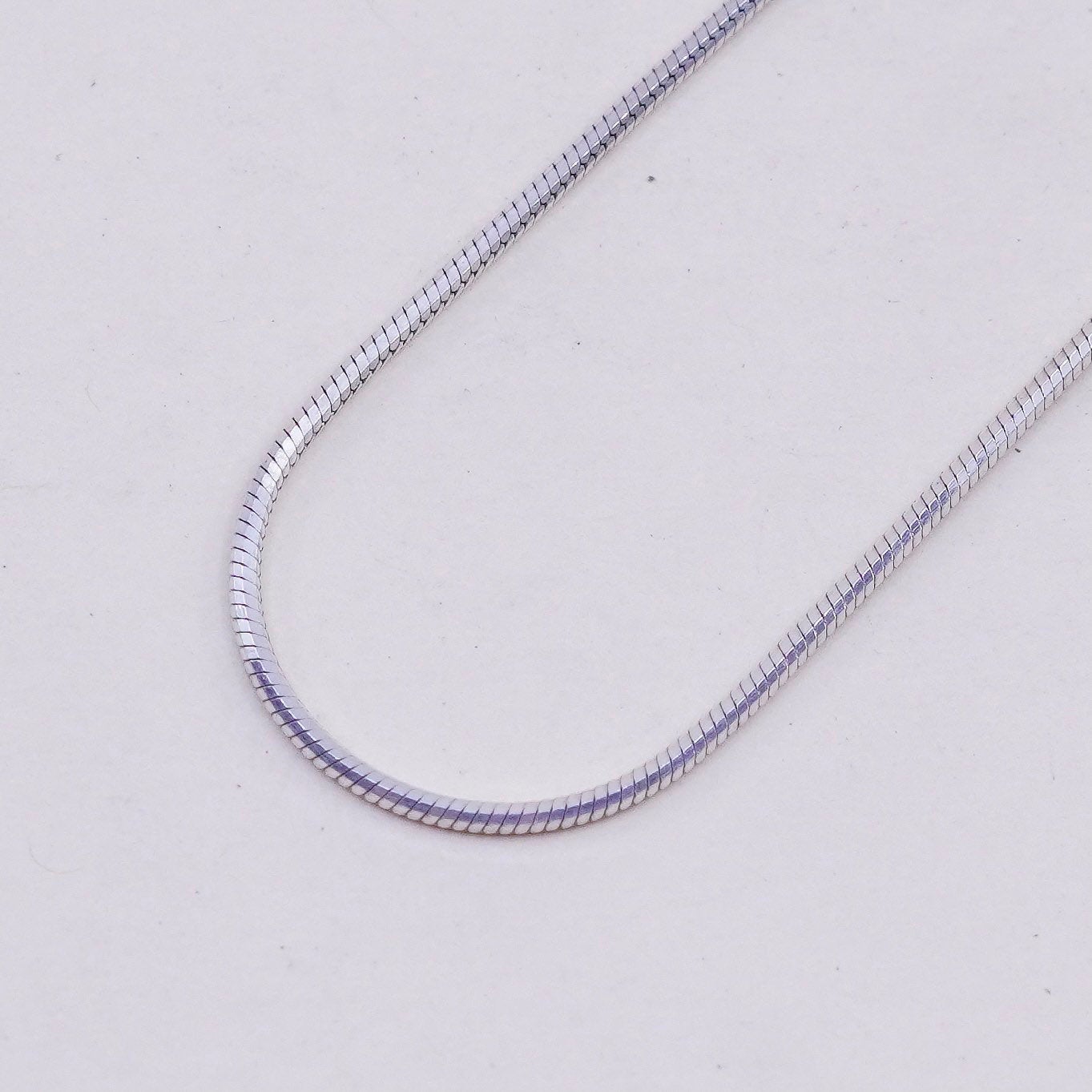 18”, 1mm, Vintage sterling silver square snake chain, Italy 925 necklace
