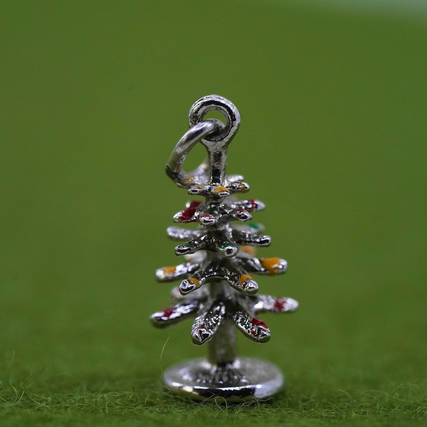 Vintage sterling silver pendant, 925 silver tree charm