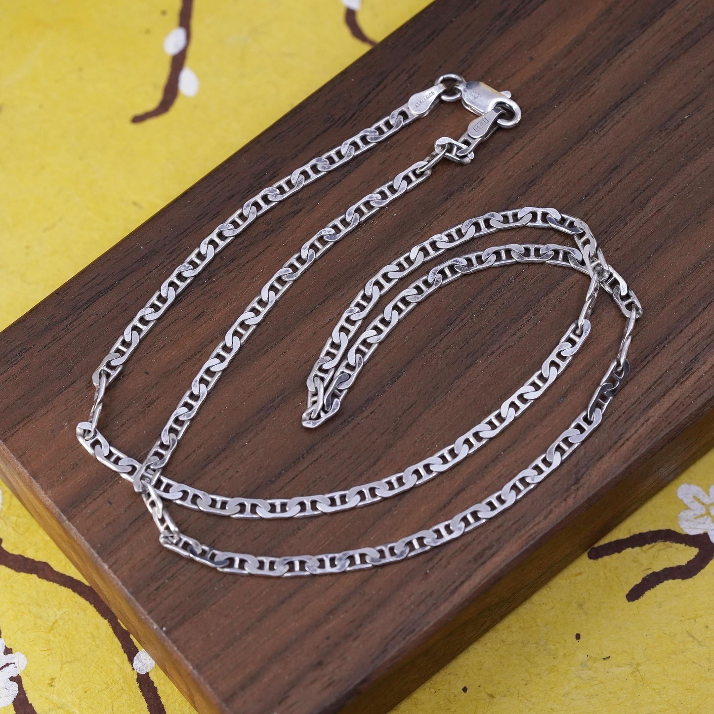 18", 3mm, Sterling silver anchor marine chain, Italy 925 necklace