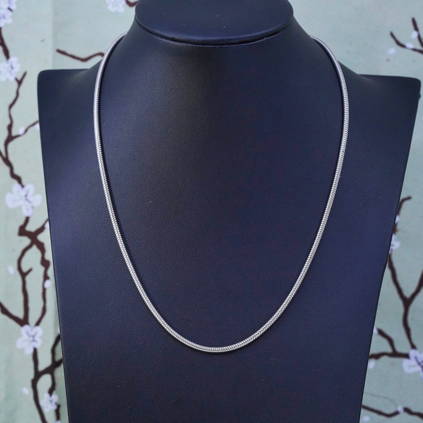 18", 3mm, Vintage sterling silver snake chain, 925 necklace