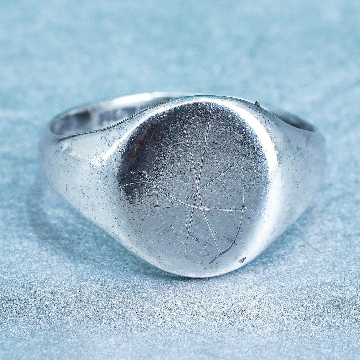 Size 11.25, vintage Sterling 925 silver handmade ring, blank band