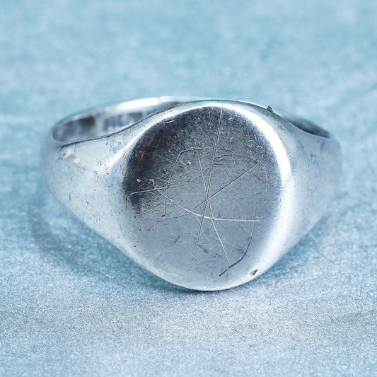 Size 11.25, vintage Sterling 925 silver handmade ring, blank band