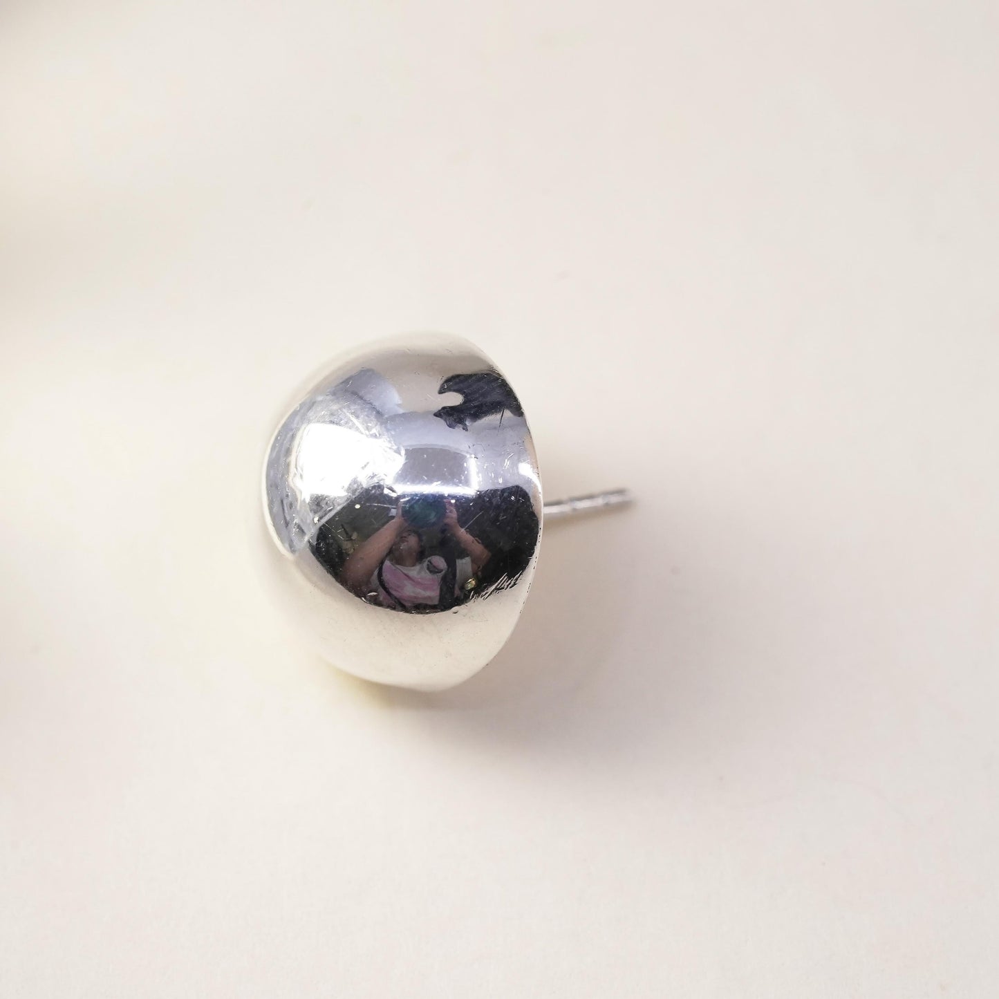 Retired Silpada Sterling Silver half ball Stud, single earring