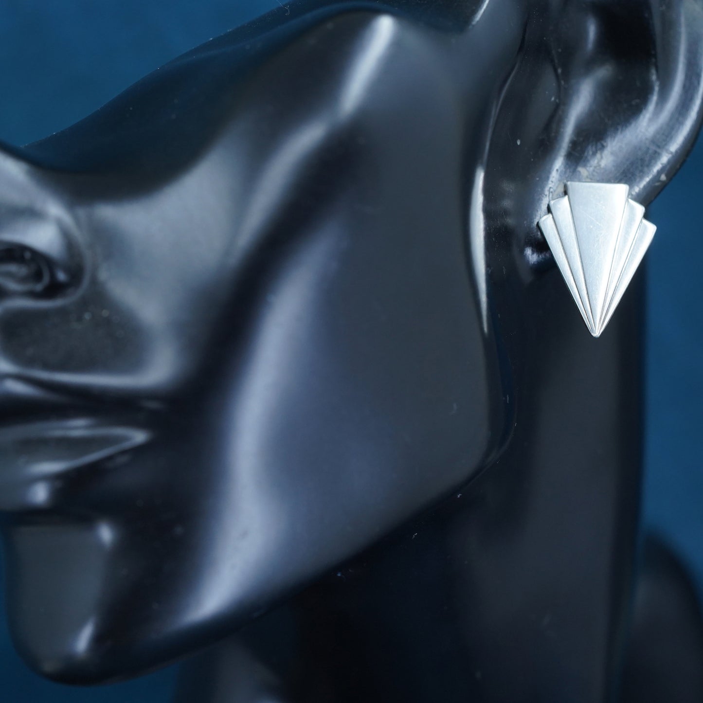 Vintage Sterling silver handmade earrings, solid 925 silver arrow studs