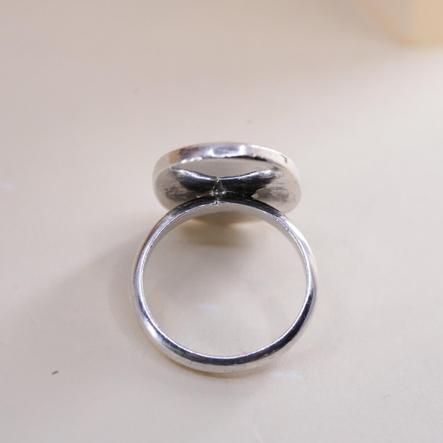 Size 6, vintage Sterling silver handmade ring, 925 monogram “KCS” band