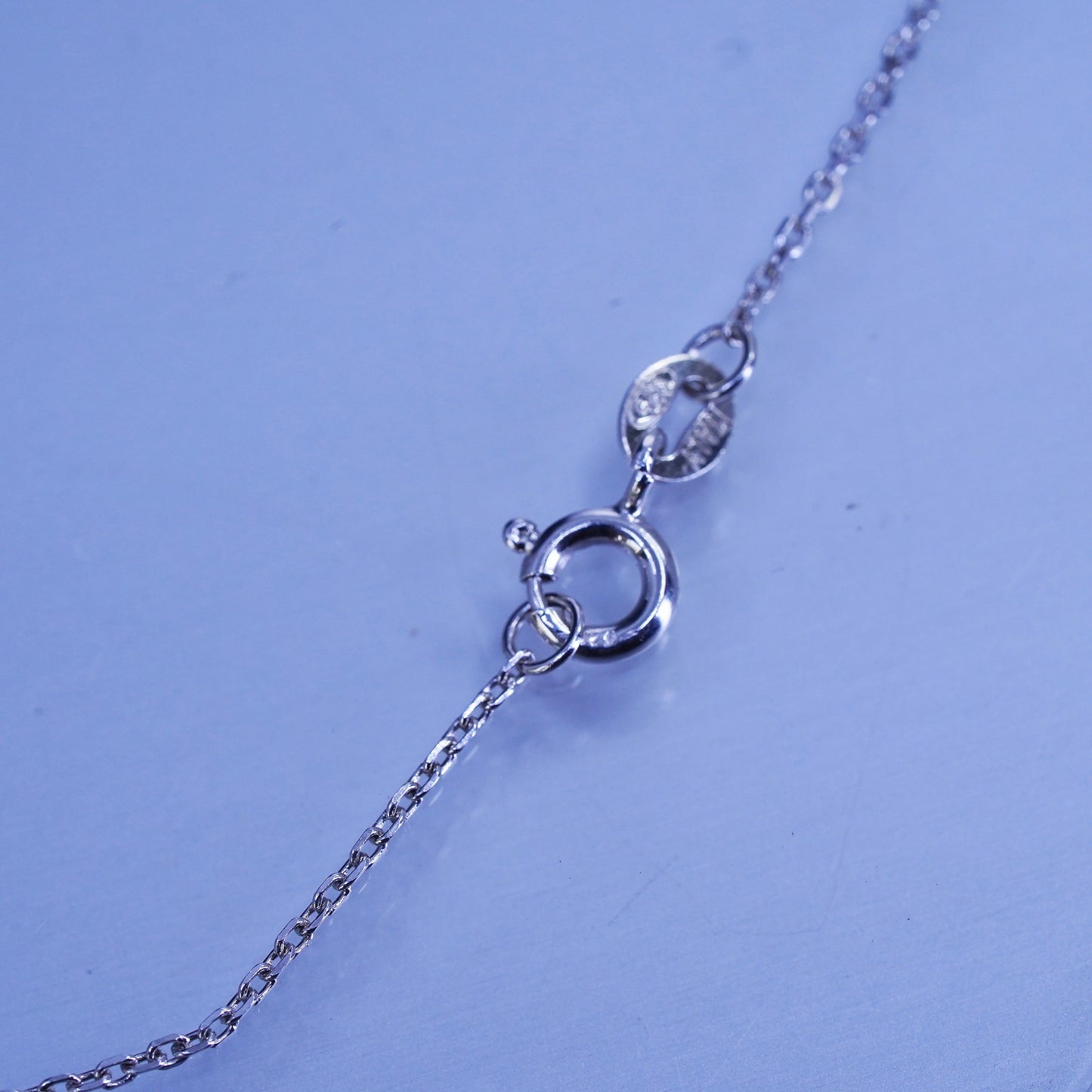 18”, vintage Sterling 925 silver circle necklace with starfish charms pendant