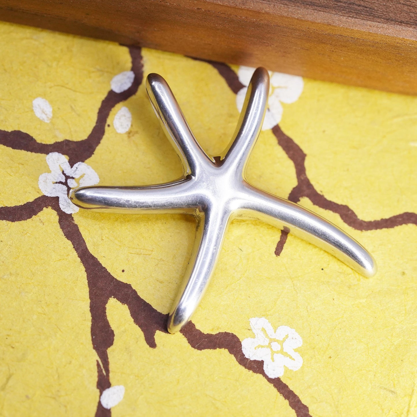 Vintage sterling silver handmade pendant, 925 star, starfish, unique
